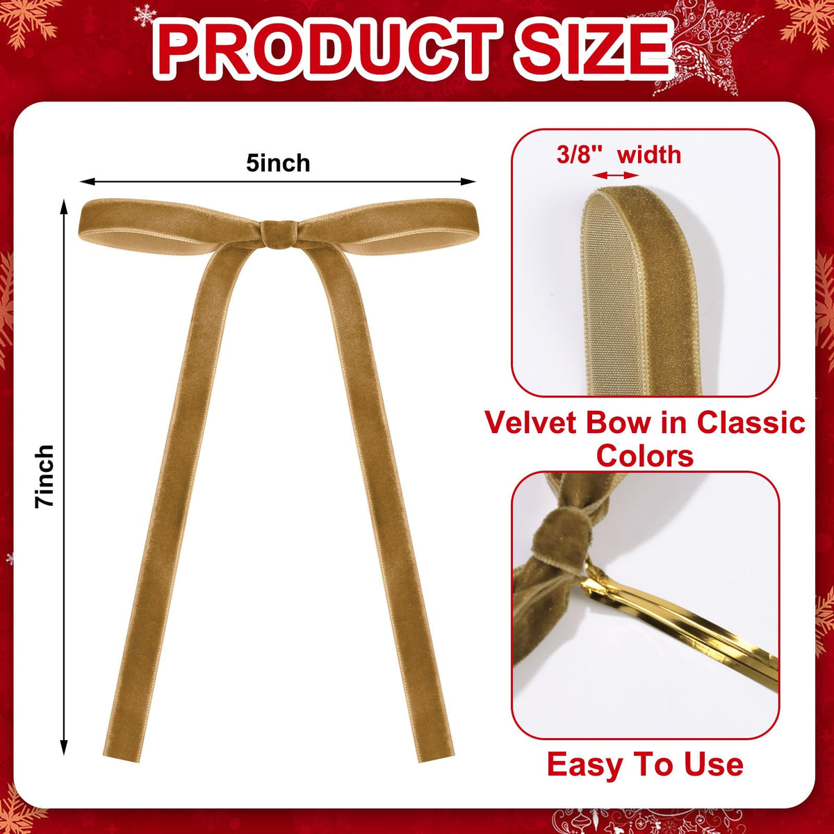 24 Pcs Velvet Bows for Christmas Tree Vi - Image 8