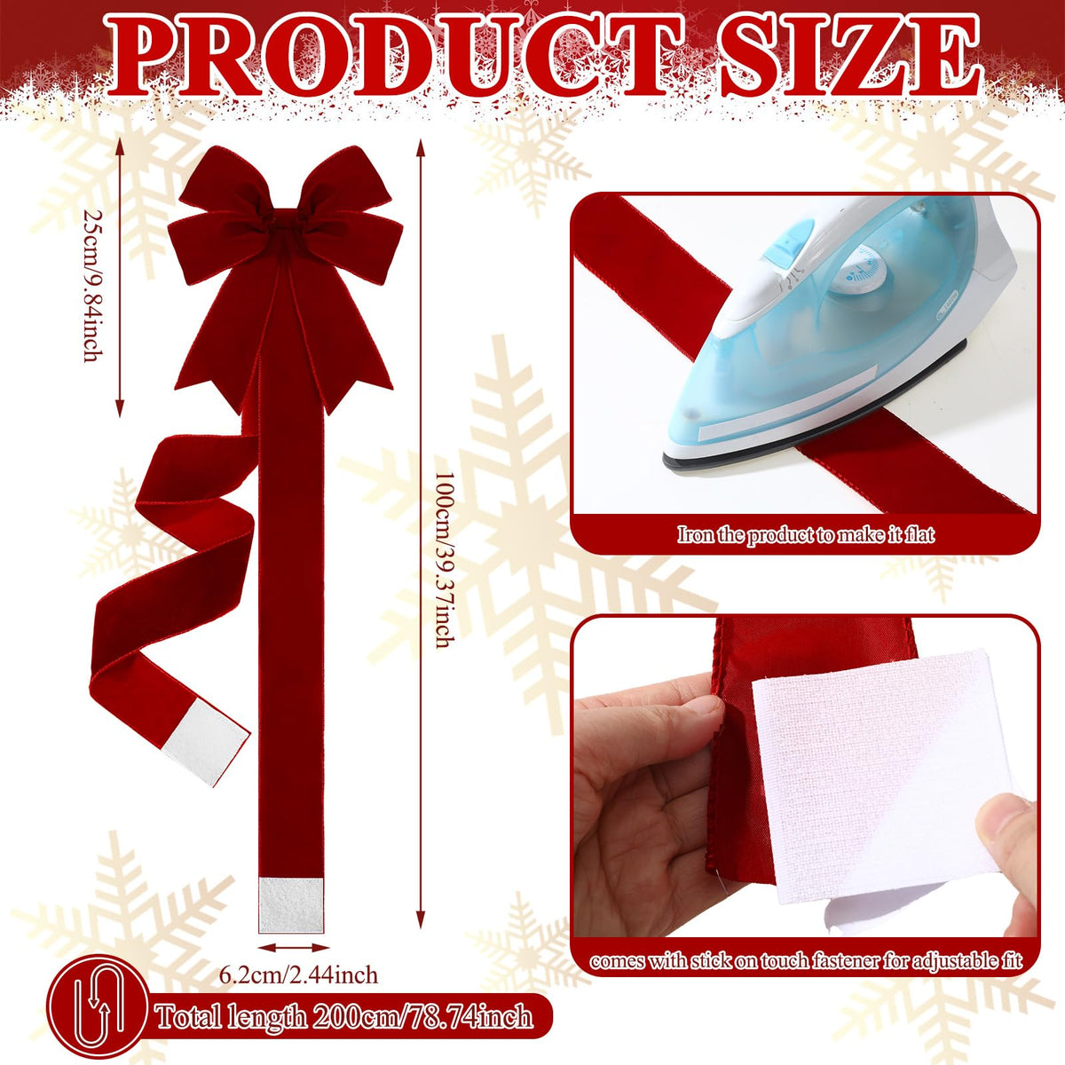 Daifunli 6 Pcs Burgundy Velvet Christmas - Image 8