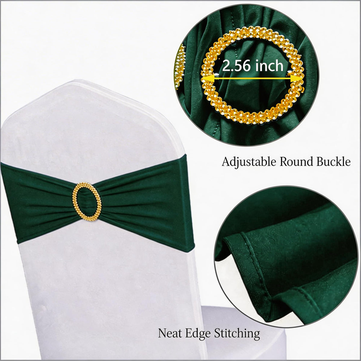 Pack of 50 Spandex Hunter Green Chair Sa - Image 9