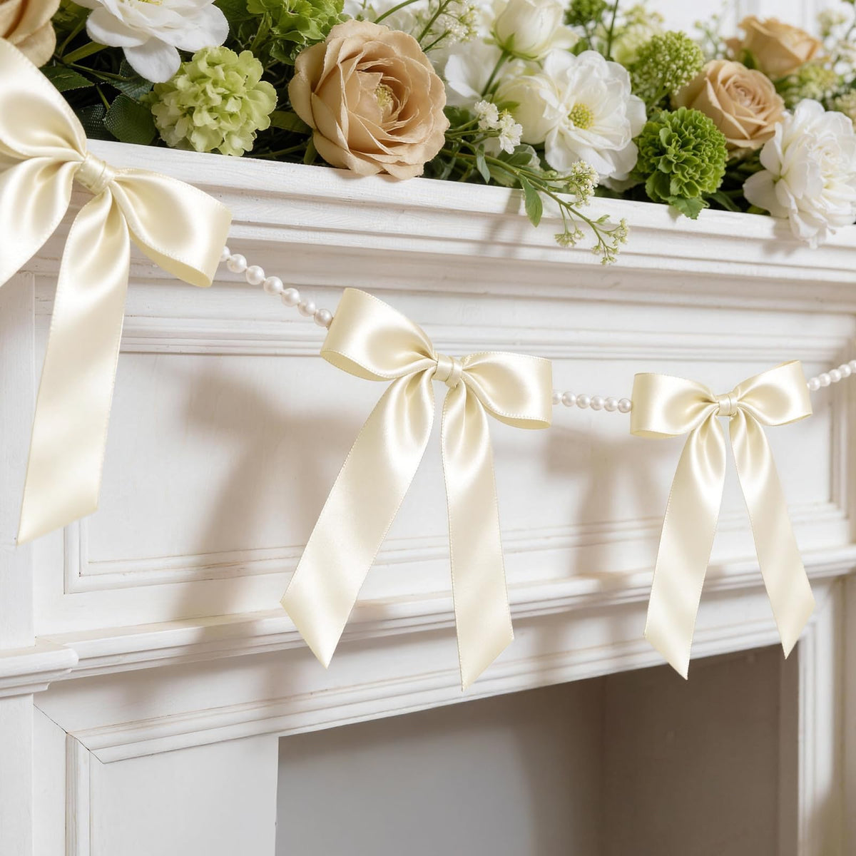 2 Strings White Bow Garland Banner, Pre- - Image 9