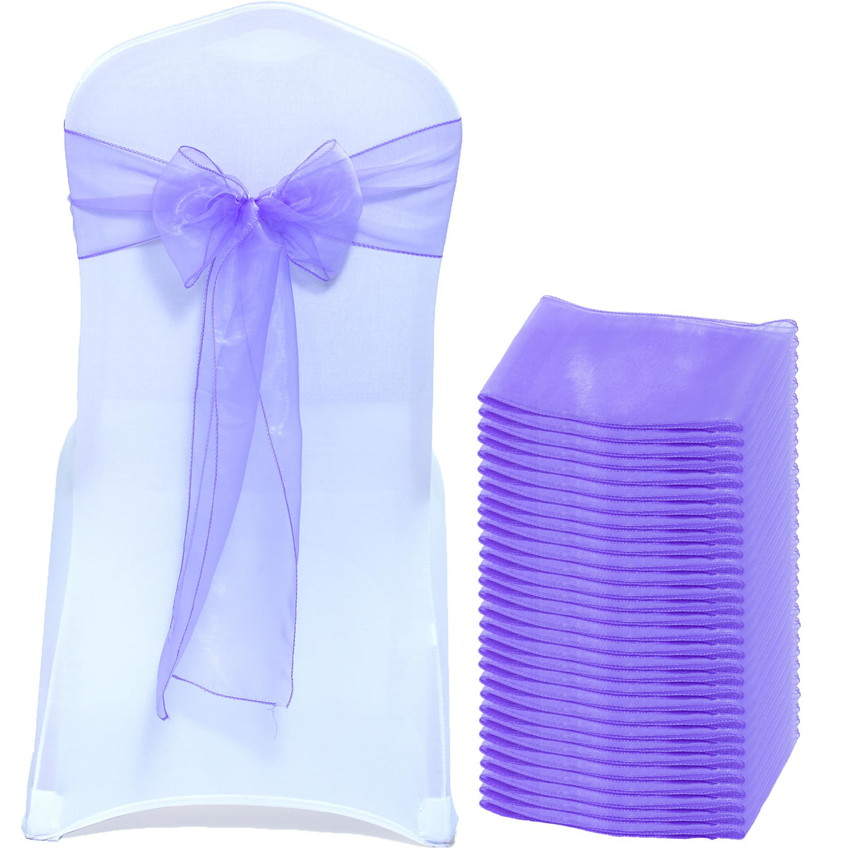 MDS Pack of 10 Organza Chair Sashes for  - Image 8