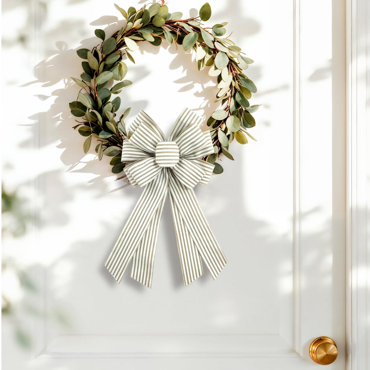 Natural Burlap Wreath Bow 20 x 11 Inches - Image 9