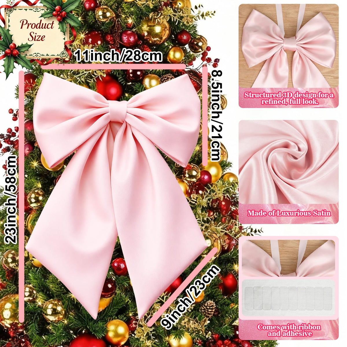 Big Pink Bow Coquette Room Decor, 23x11  - Image 9