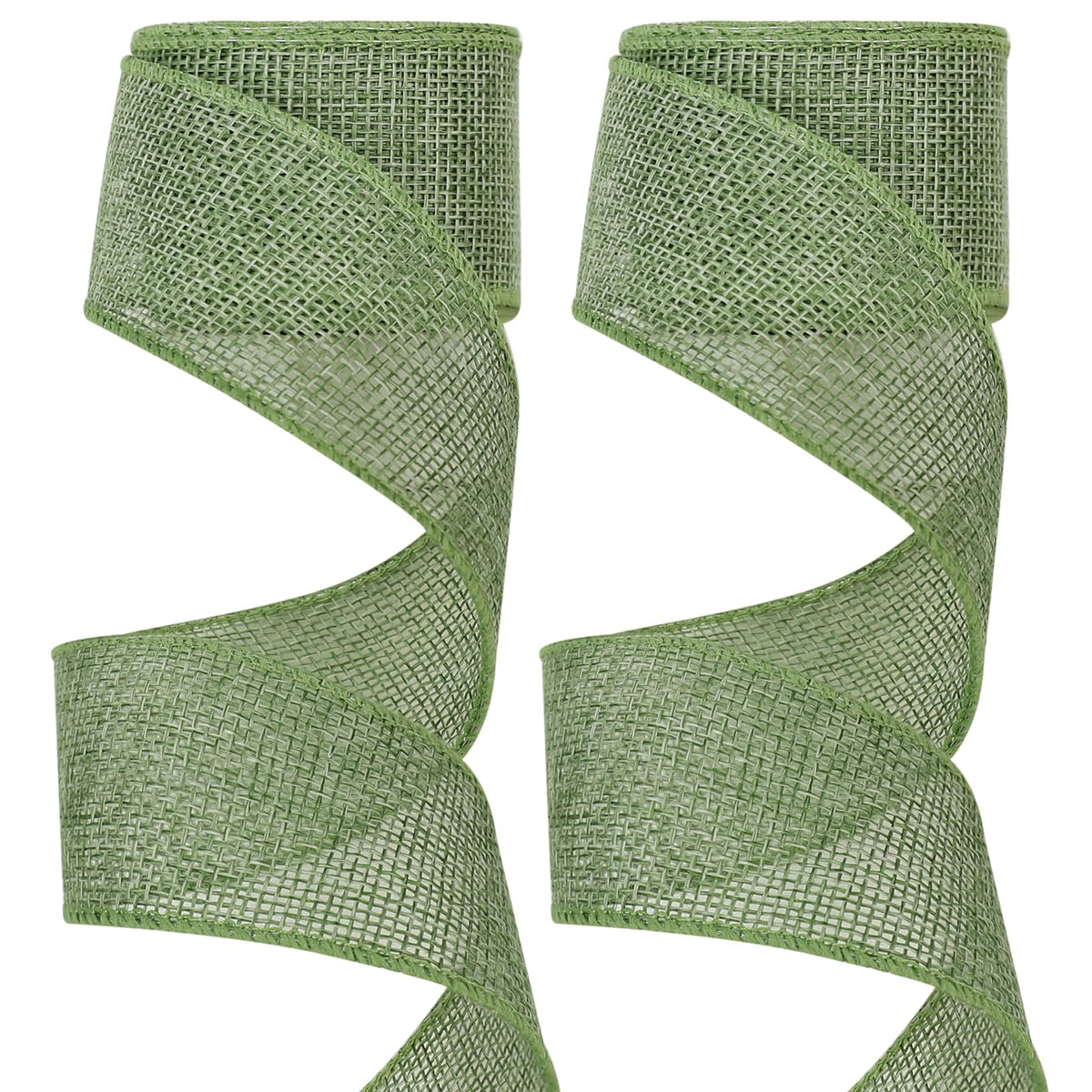 Green Burlap Wired Ribbon for Gift Wrapp - Image 8