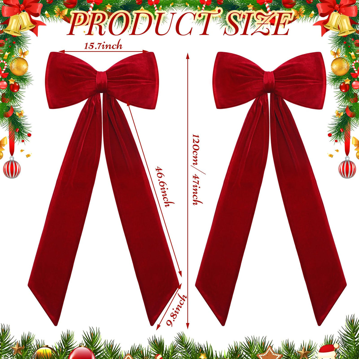 Gejoy 47 x 16 Inch Large Red Christmas B - Image 8