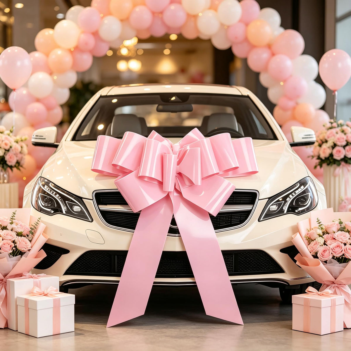 30 Inch Solid Color Car Bow, Large PP Ri - Image 7