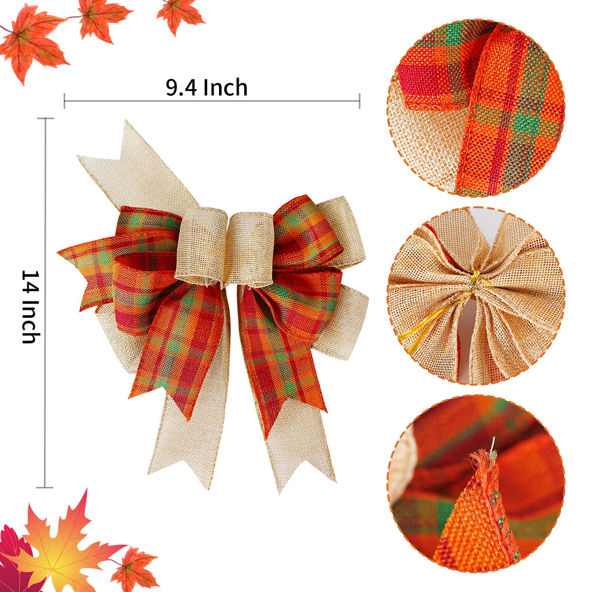 SIMISI RIBBON Fall Bows for Wreaths Oran - Image 7