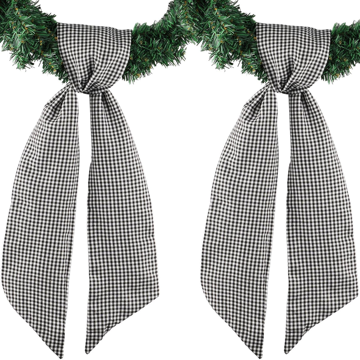 YKW 2 Pack Black White Gingham Wreath Sa - Image 3