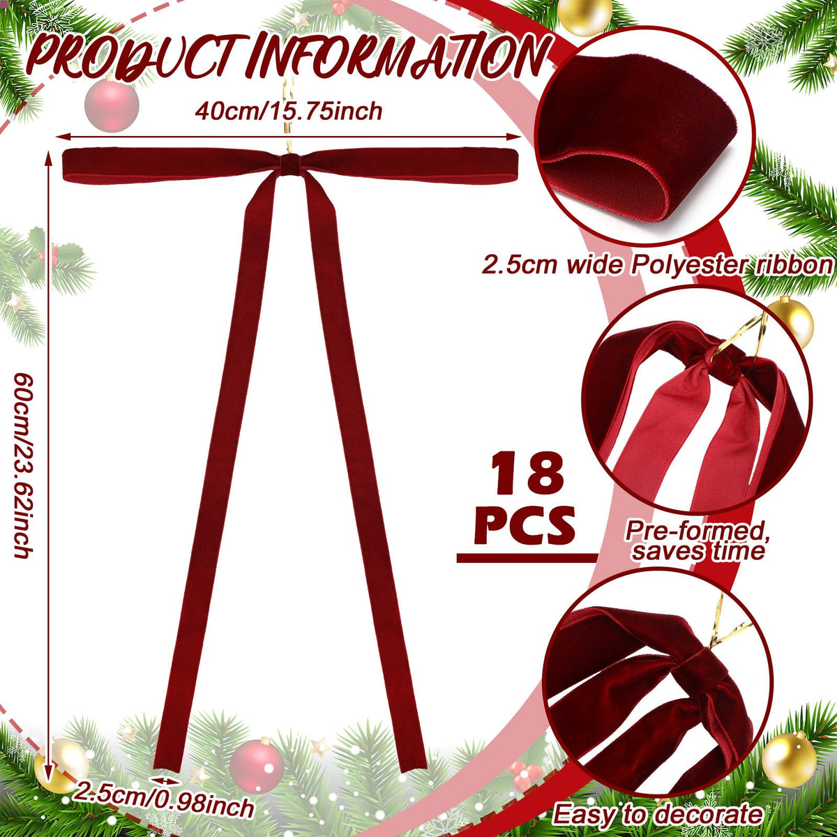 Janinka 12 Long Burgundy Christmas Velve - Image 9