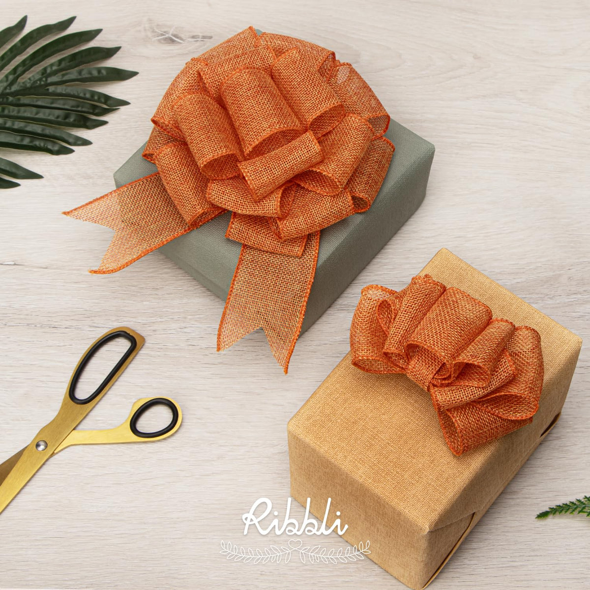 Ribbli Orange Wired Ribbon,Orange Burlap - Image 8