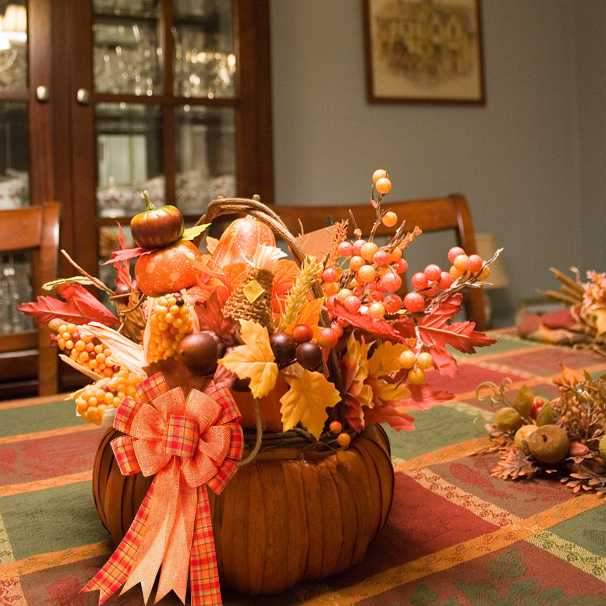 4 Pcs Large Thanksgiving Buffalo Plaid W - Image 9