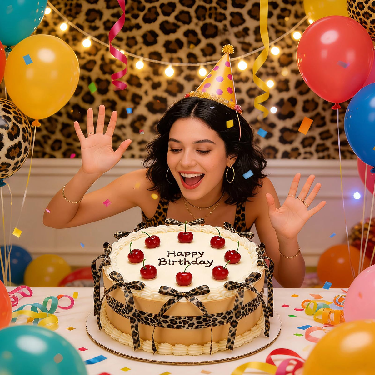 30PCS Leopard Print Cake Bows Ribbon Che - Image 9