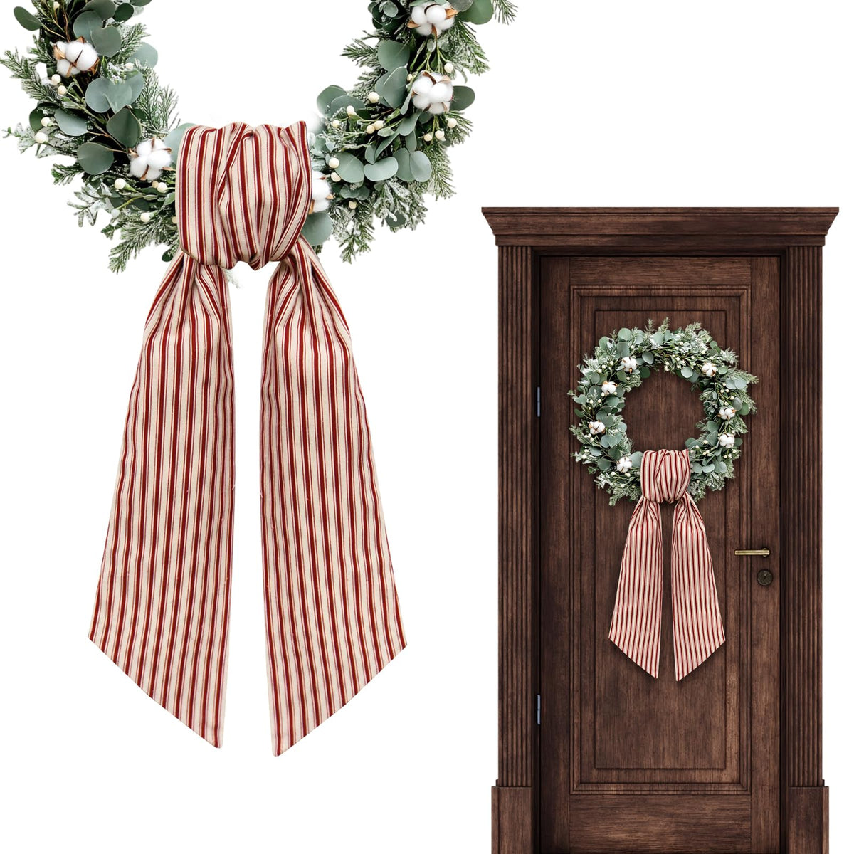 Christmas Wreath Sash for Front Door, Bi - Image 6