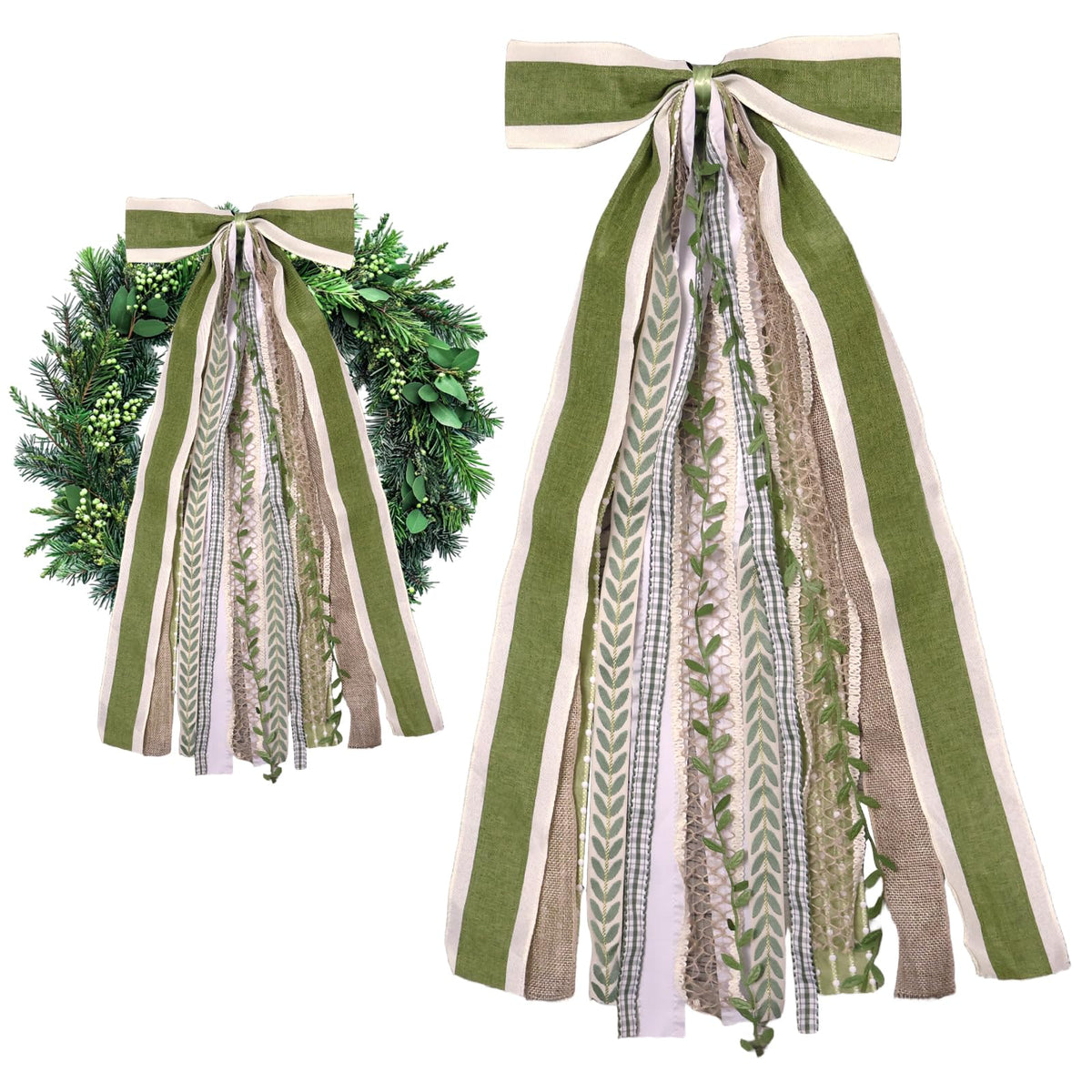 Large Farmhouse Ribbon Bow for Wreath, G - Image 6