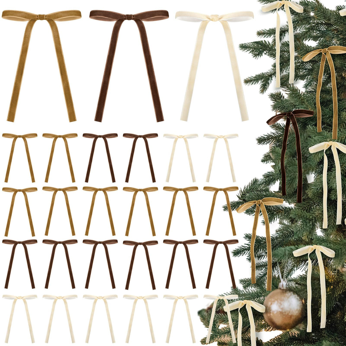 24 Pcs Velvet Bows for Christmas Tree Vi - Image 7