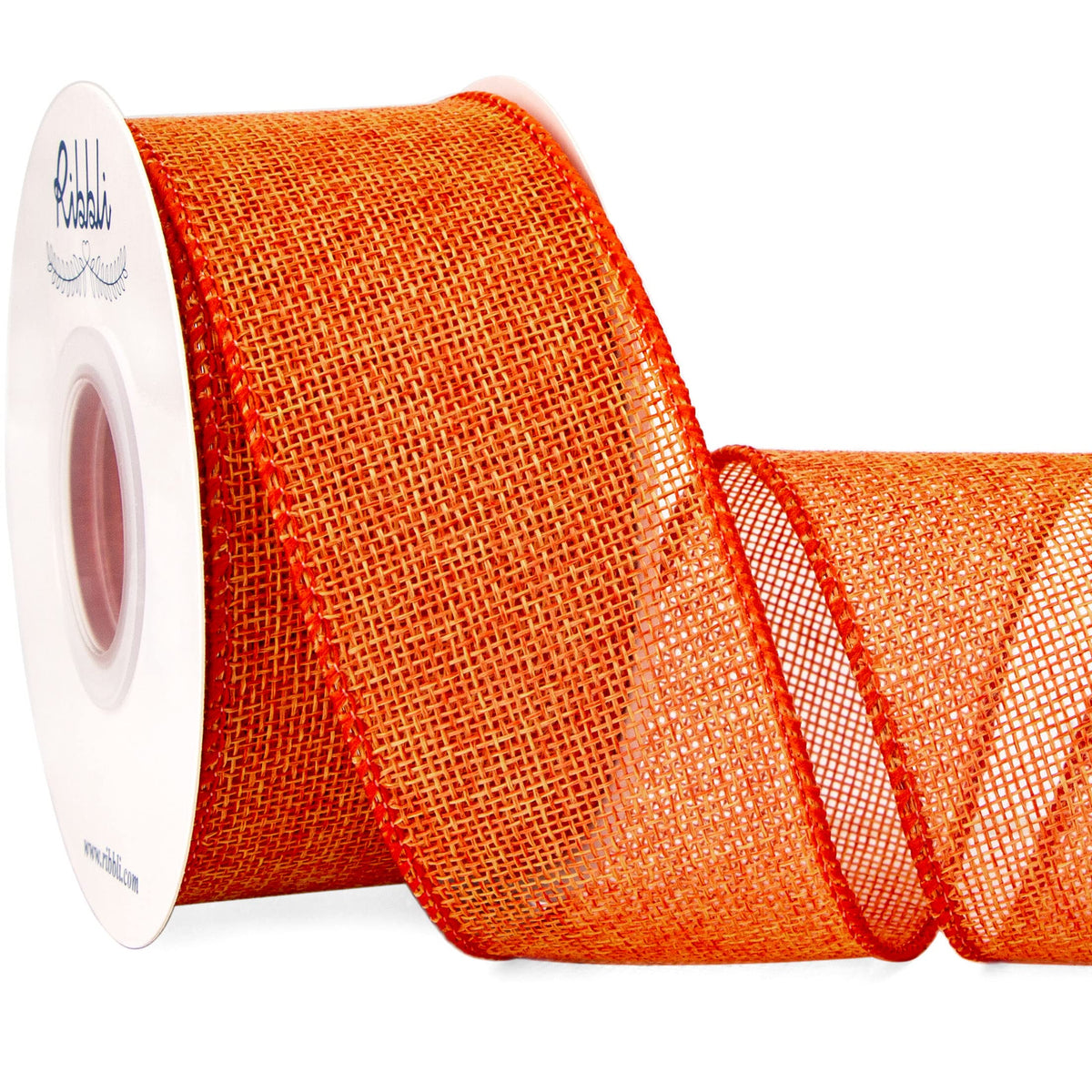 Ribbli Orange Wired Ribbon,Orange Burlap - Image 7