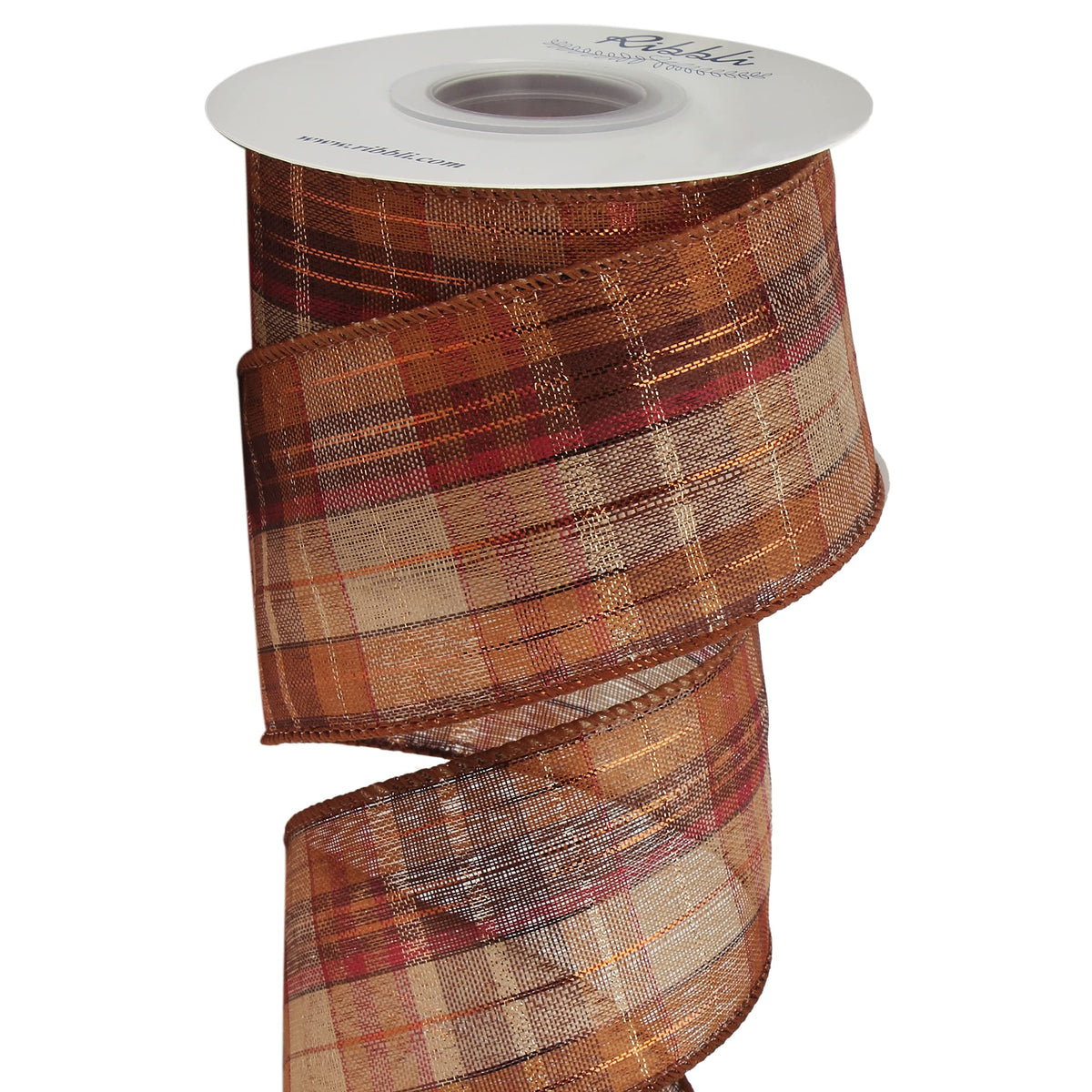 Ribbli Fall Burlap Wired Ribbon with Gol - Image 7