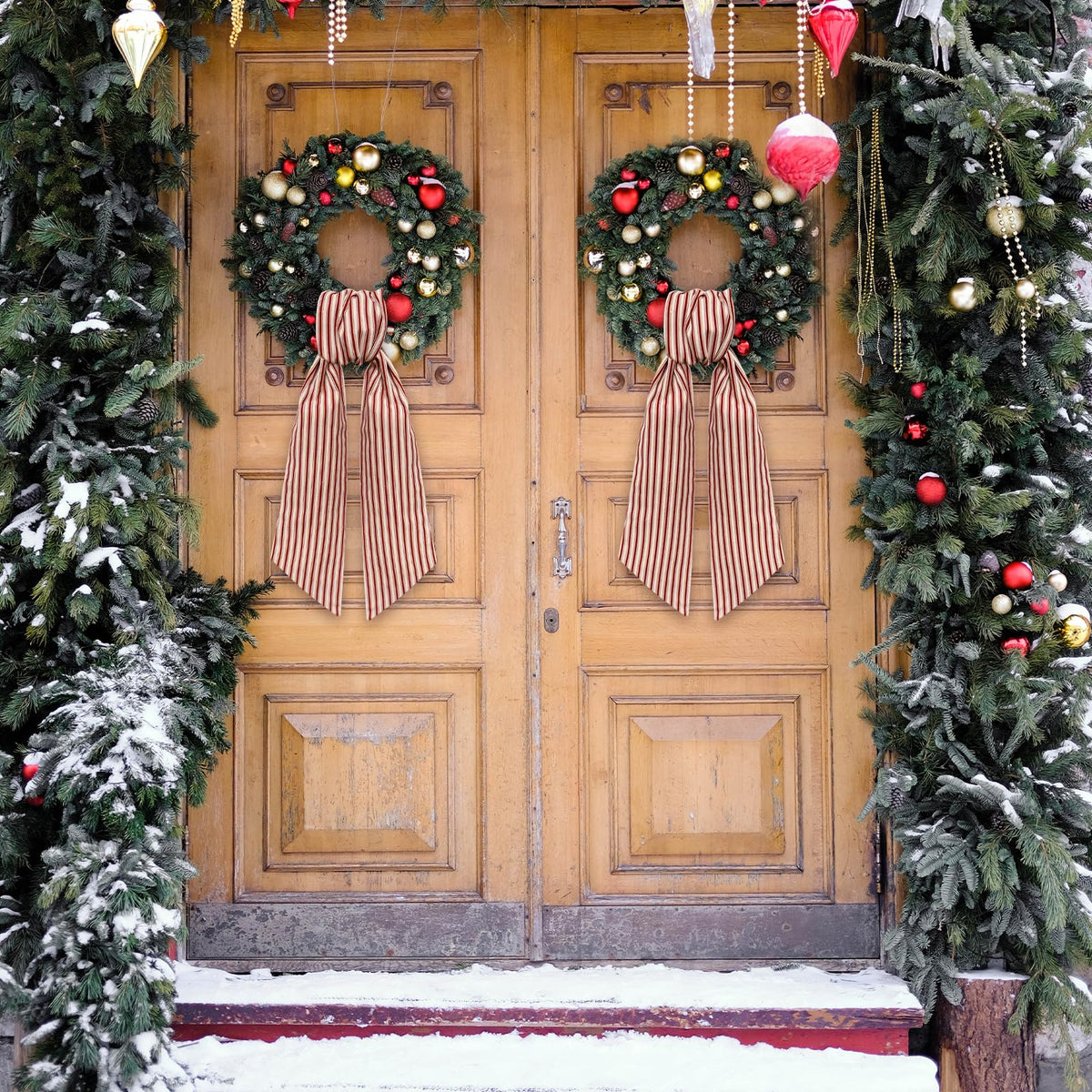 Christmas Wreath Sash for Front Door, Bi - Image 9